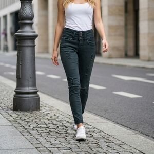 YMI Army Green Distressed Skinny Jeans 0 Mid Rise Cuffed Ripped Stretch